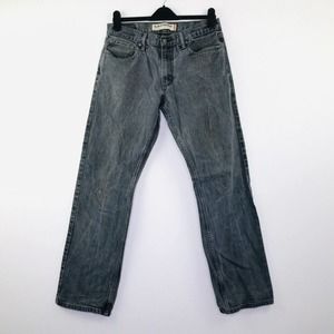 Levi Men's 34x34 Jeans Gray Charcoal Wash Denim 514 Slim Fit Straight Leg